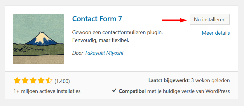 plugin contact form installeren